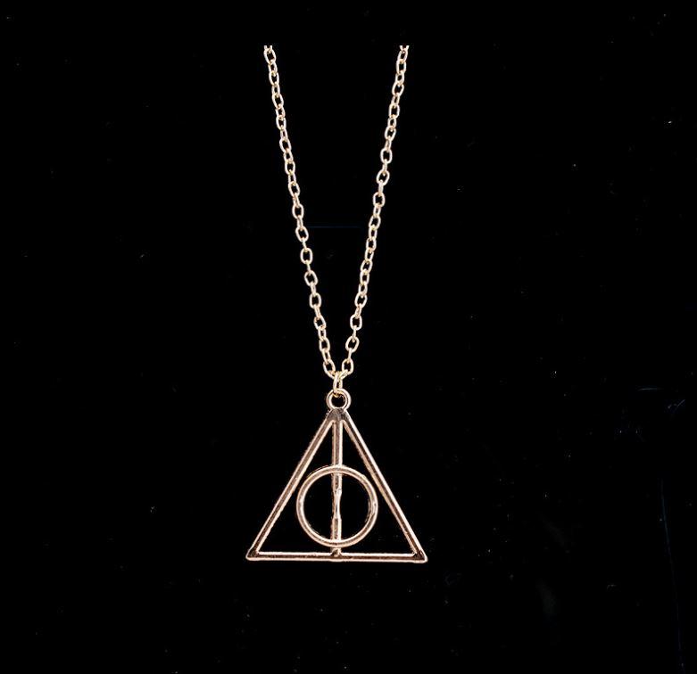 Harry Potter Luna Deathly Hallows Triangle Necklace Harry Potter Magicartz Gold 